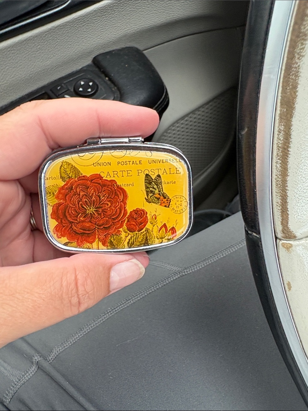Yellow Floral Hinged Trinket Box - Unbranded